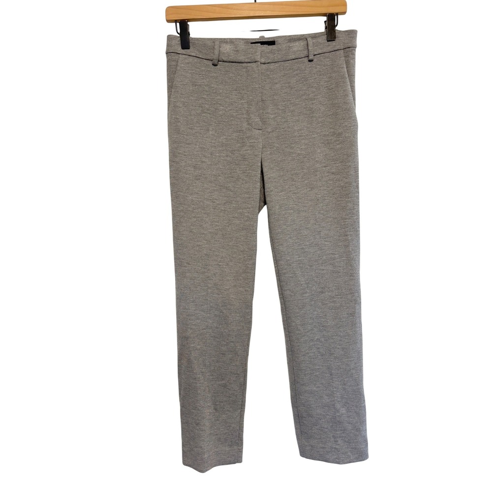 Theory Treeca 4K Double Knit LT Gray Slim Cropped Trousers Pants Size 2